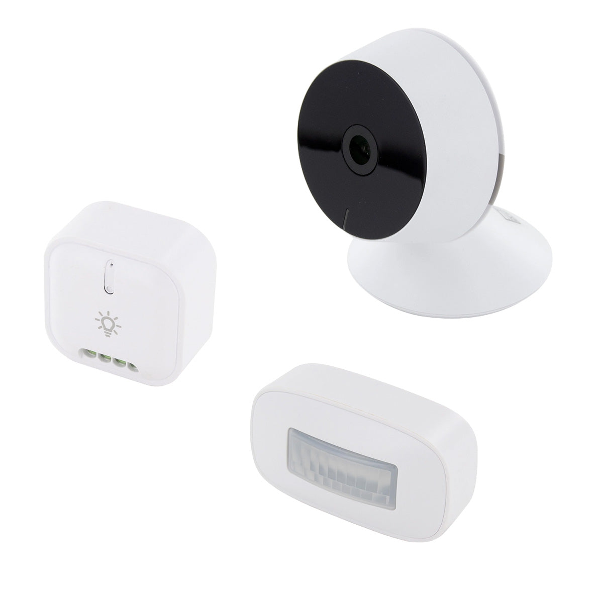 Mini caméra IP Wi-Fi intérieure + mini détecteur mouvement sans fil + module éclairage - DiO