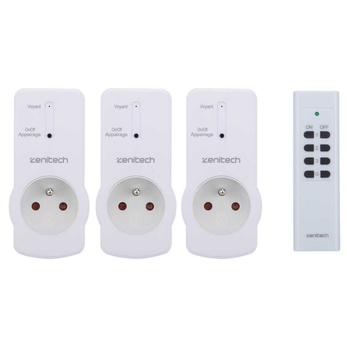 Pack de prises télécommandées - blanc - Zenitech