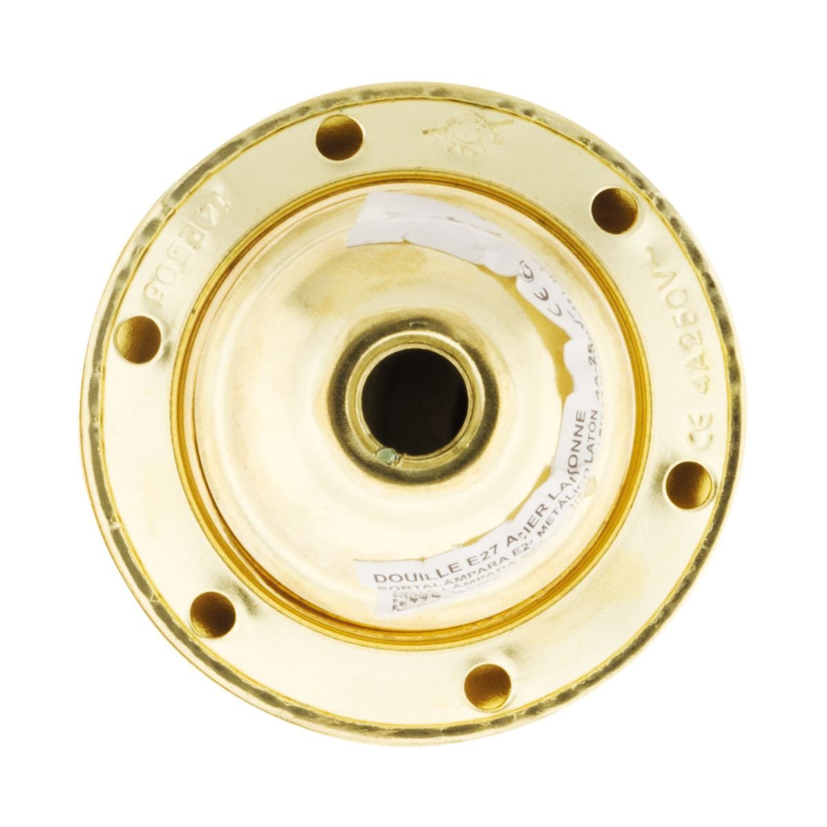 Douille E27 acier laitonné double bague - Zenitech