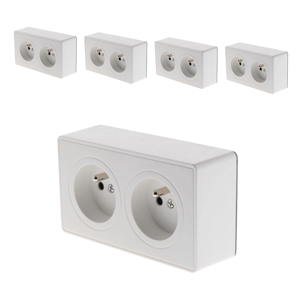 Prise double saillie 2P+T 16A - Vulco - Zenitech