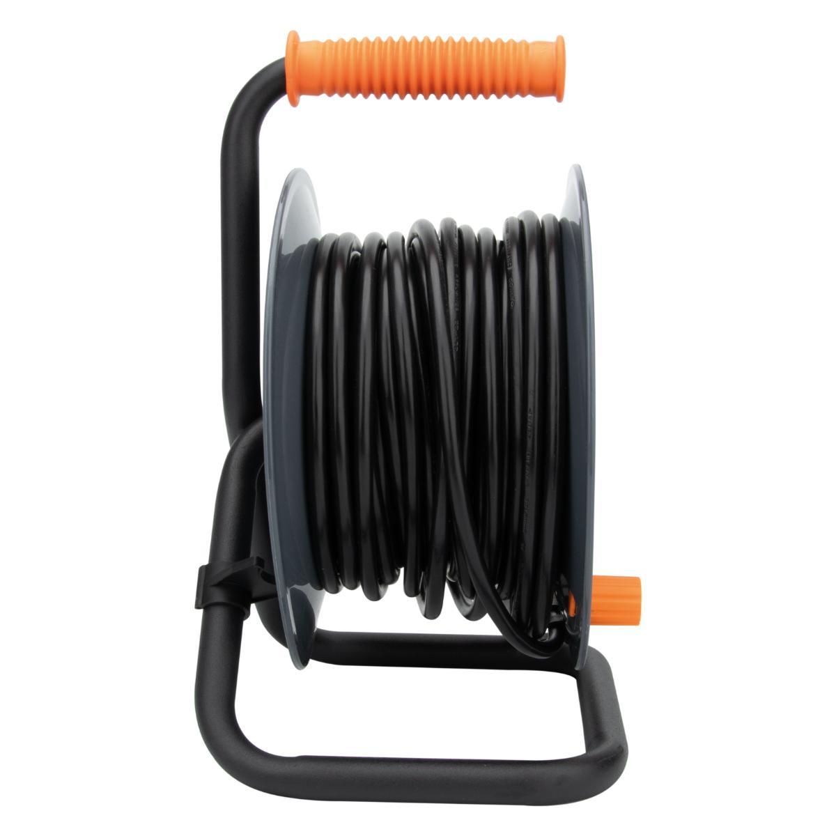 Enrouleur H05VV-F 4 prises 3G1mm² 25m + coupe-circuit + support - Zenitech