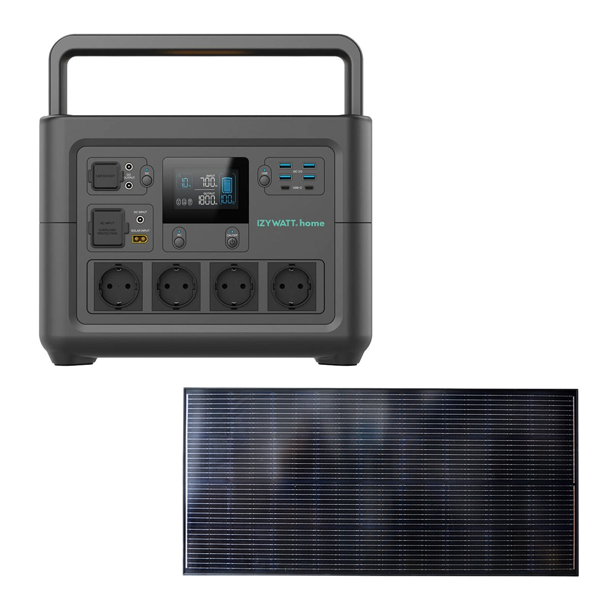 Station électrique IZYWATT.home 1536Wh + panneau solaire fixe 200W - Orium