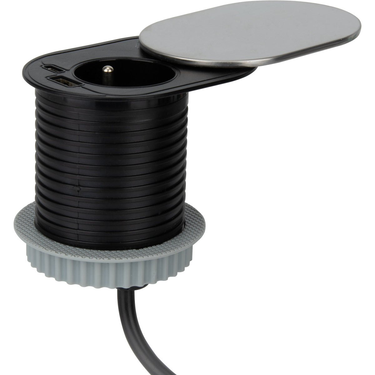 Bloc encastrable Gliss Ø60mm USB A+C + 3 bagues adaptation - Otio