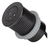Prise encastrée EasyEject + USB + 3 bagues d'adaptation Ø60/80mm - Otio