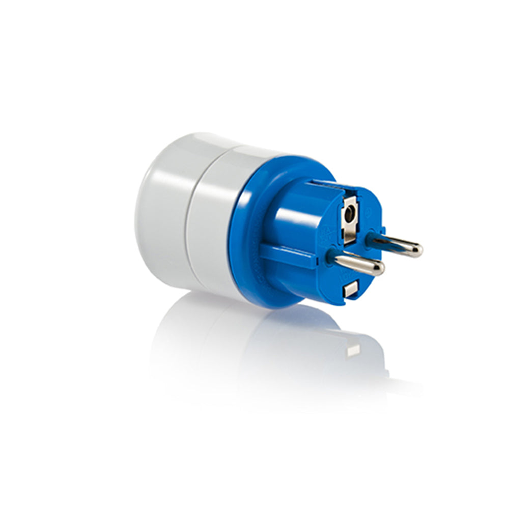 Adaptateur prise voyage universel tous pays France/Europe - compatible avec les prises françaises-européennes - Bleu - Watt and Co