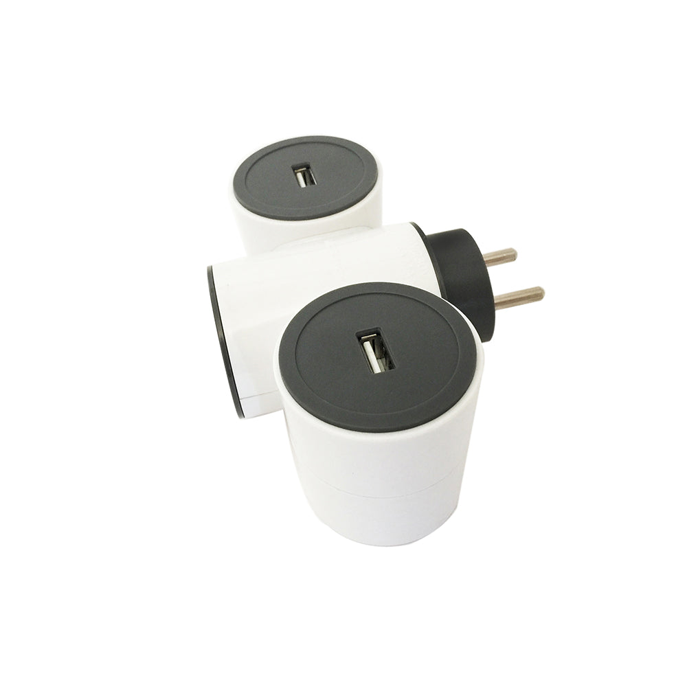 Chargeur 2xUSB 2,1A MODULOWATT + 1P 16A - Watt and Co