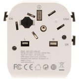 Adaptateur universel de voyage 150 pays 2xUSB + fusibles de protection - Watt and Co