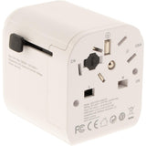 Adaptateur universel de voyage 150 pays 2xUSB + fusibles de protection - Watt and Co