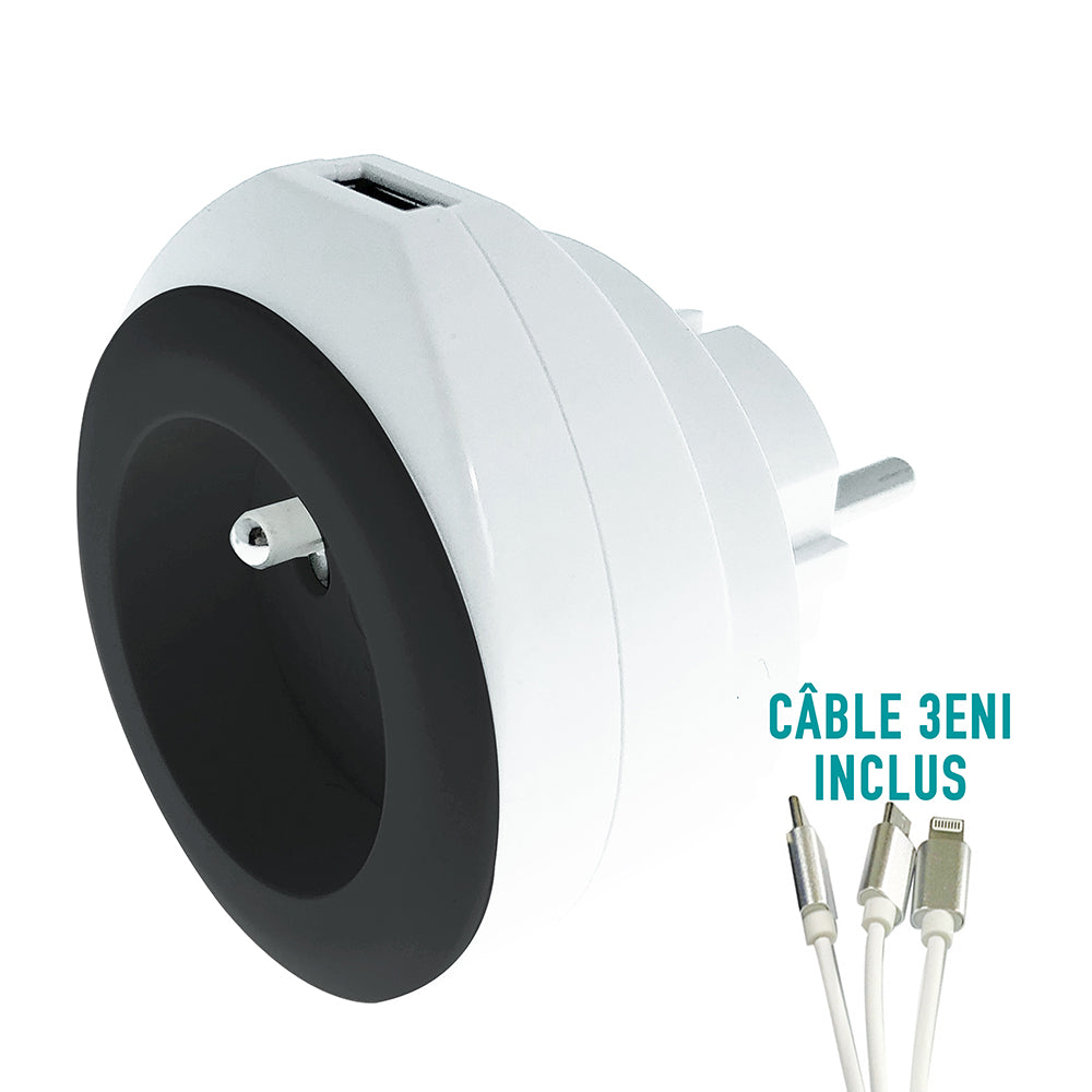 Prise 2P+T avec chargeur USB - Watt&Co