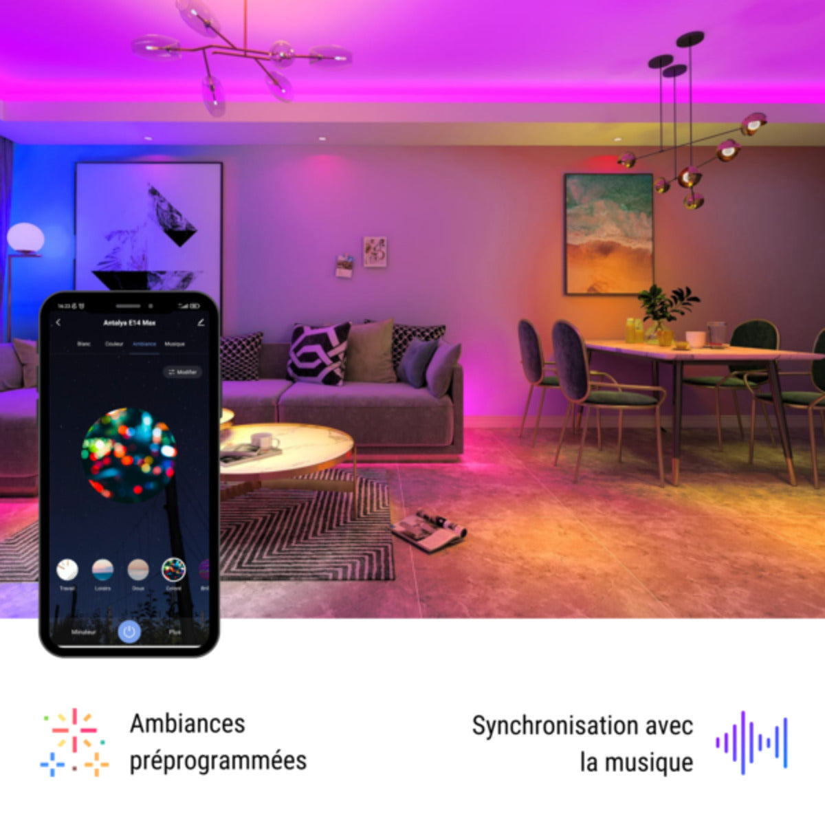 Ampoule LED E14 connectée Wi-Fi + Bluetooth Antalya - Konyks