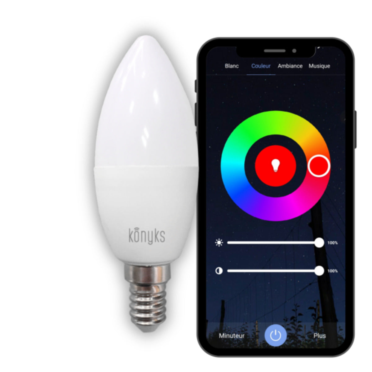 Ampoule LED E14 connectée Wi-Fi + Bluetooth Antalya - Konyks