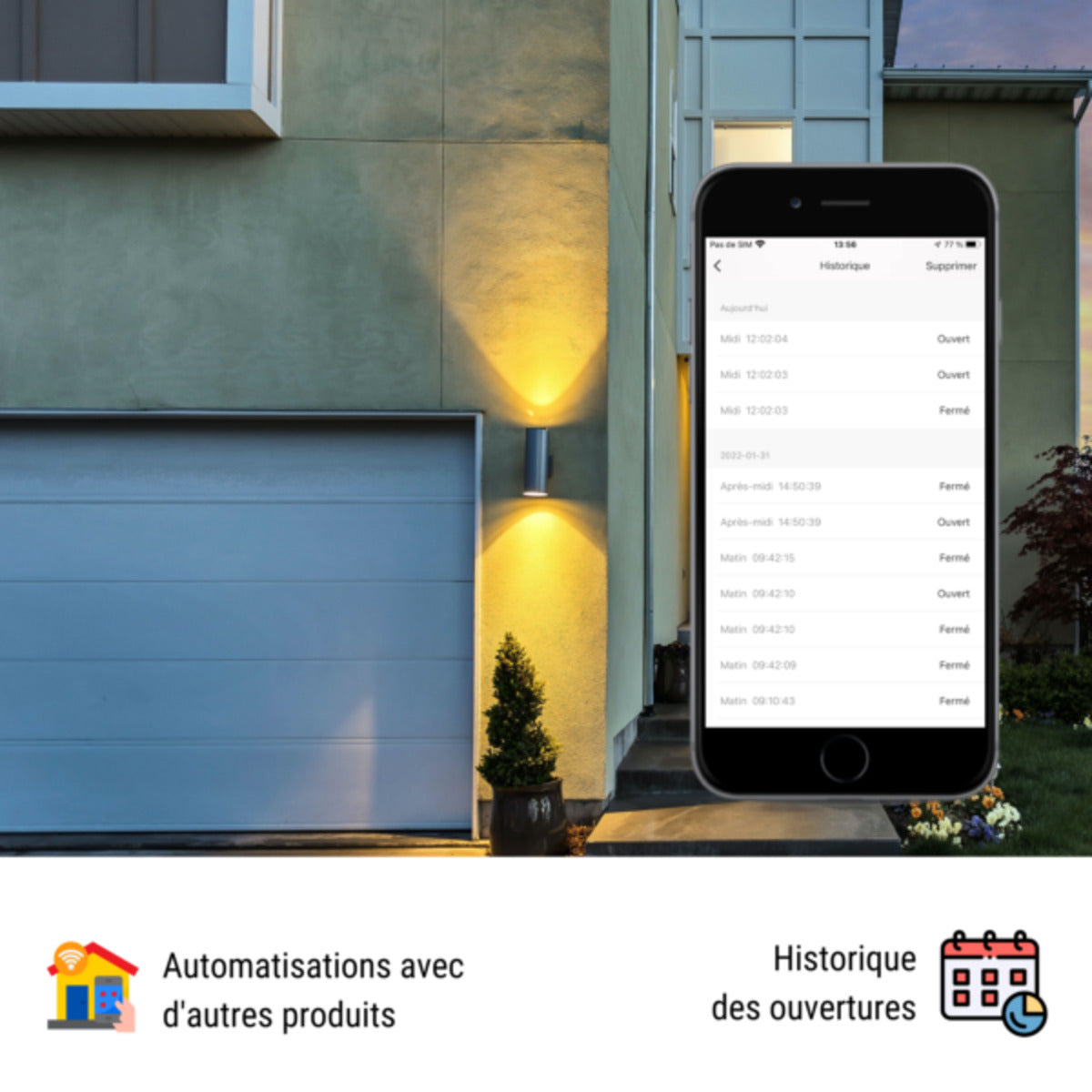 Détecteur d'ouVerture porte et fenêtre Wi-Fi Senso Charge 2 - Konyks