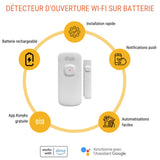 Détecteur d'ouVerture porte et fenêtre Wi-Fi Senso Charge 2 - Konyks