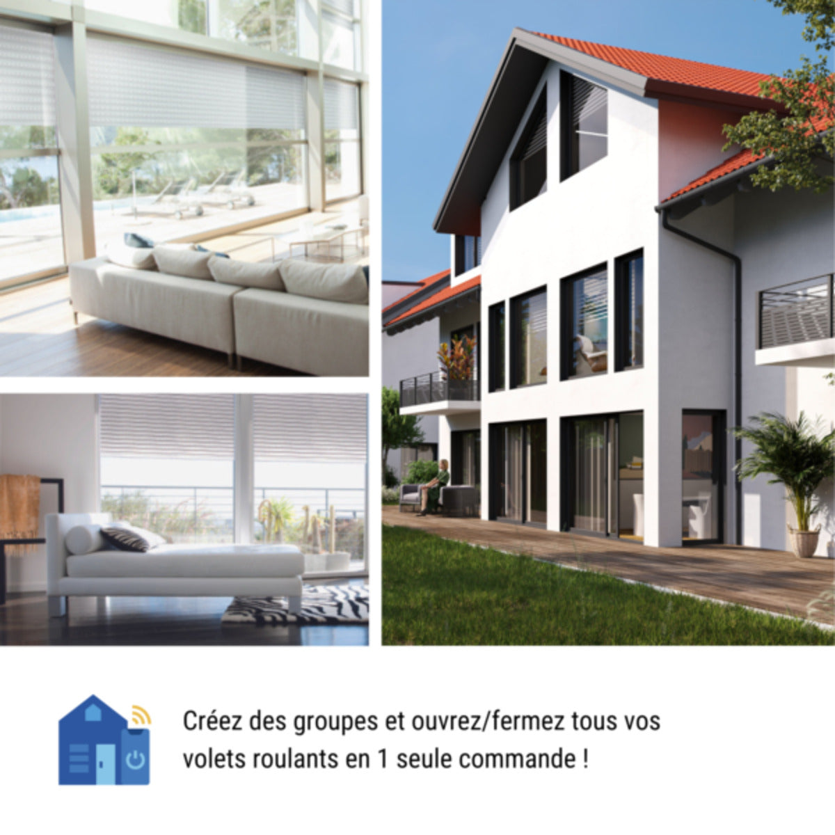 Interrupteur connecté Wi-Fi + Bluetooth volets roulants Vollo Max 3 - Konyks