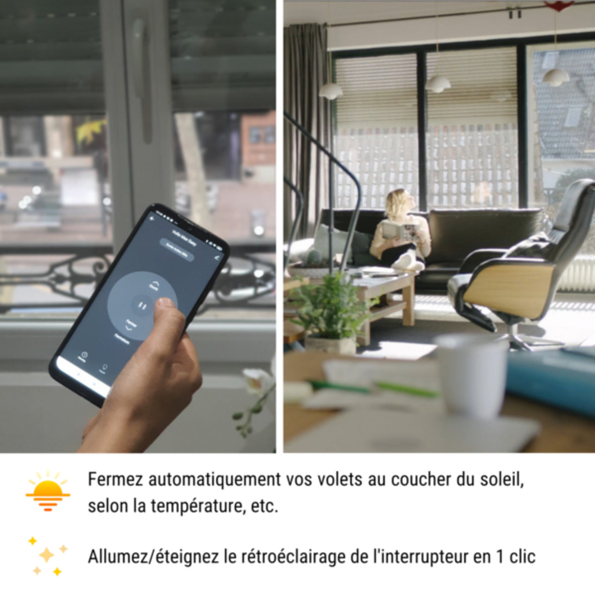 Interrupteur connecté Wi-Fi + Bluetooth volets roulants Vollo Max 3 - Konyks