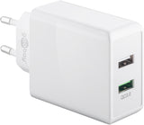 Double chargeur rapide USB-A QC3,0 28W - Goobay