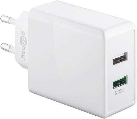 Double chargeur rapide USB-A QC3,0 28W - Goobay