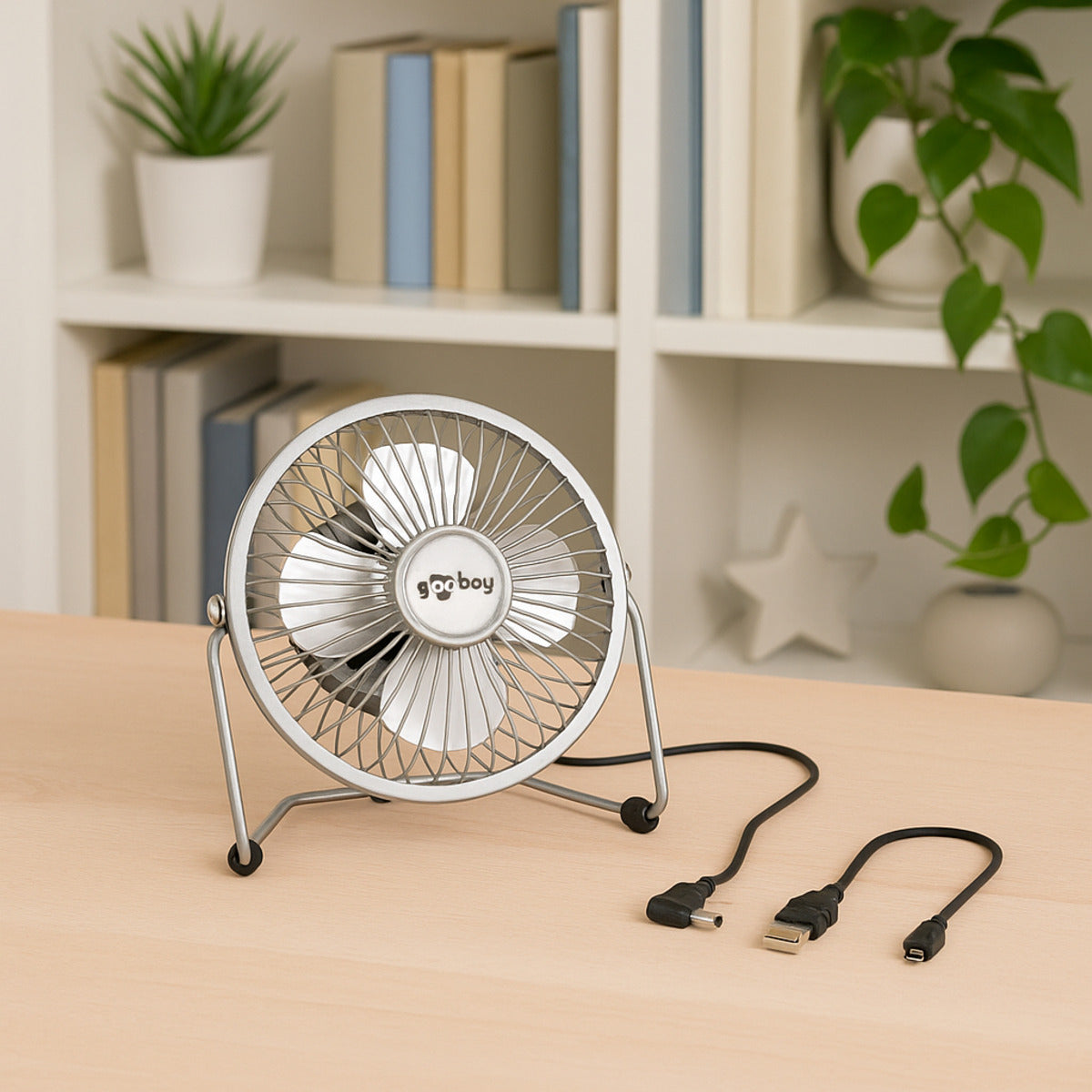 Mini ventilateur Ø13cm - rechargeable USB - Goobay