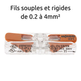 Borne à leviers S221 In Line 4mm² – rigides & souples – (vendue à l'unité) - Wago