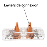 Borne à leviers S221 In Line 4mm² – rigides & souples – (vendue à l'unité) - Wago