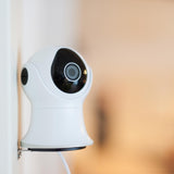 Caméra de surveillance rotative Wi-Fi int/ext - 1080p - 16Go - Blanc et Noir - DiO