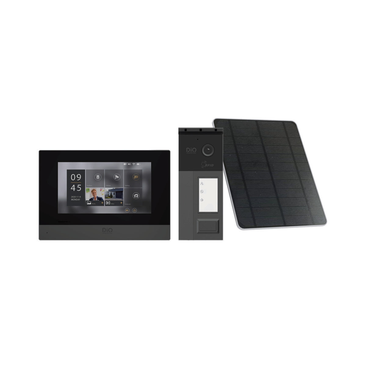 Visiophone sans fil + panneau solaire - IP65 - DiO