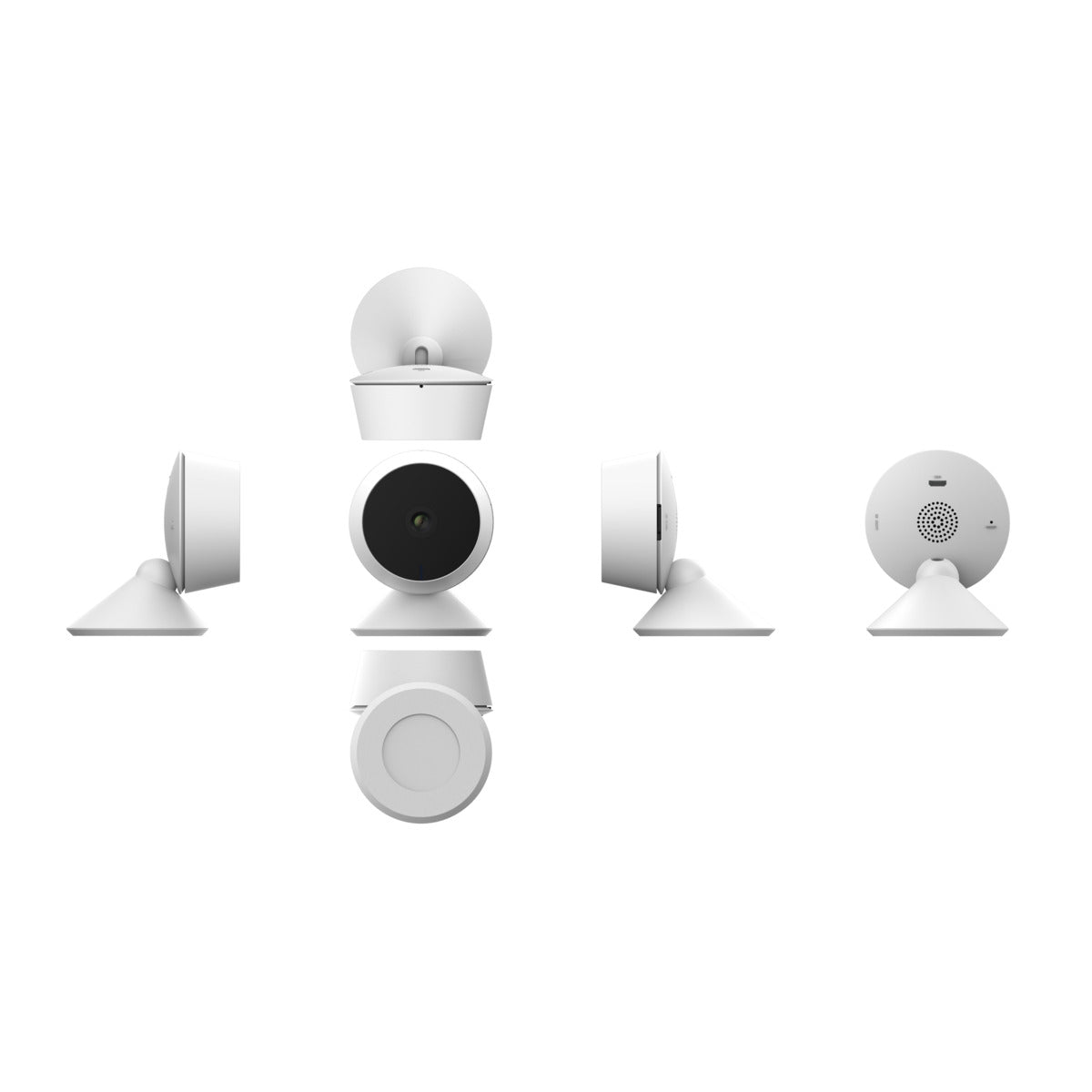 Caméra de surveillance intérieure Wi-Fi 1080p - vision 90° - micro SD 128Go - Blanc et Noir - Chacon