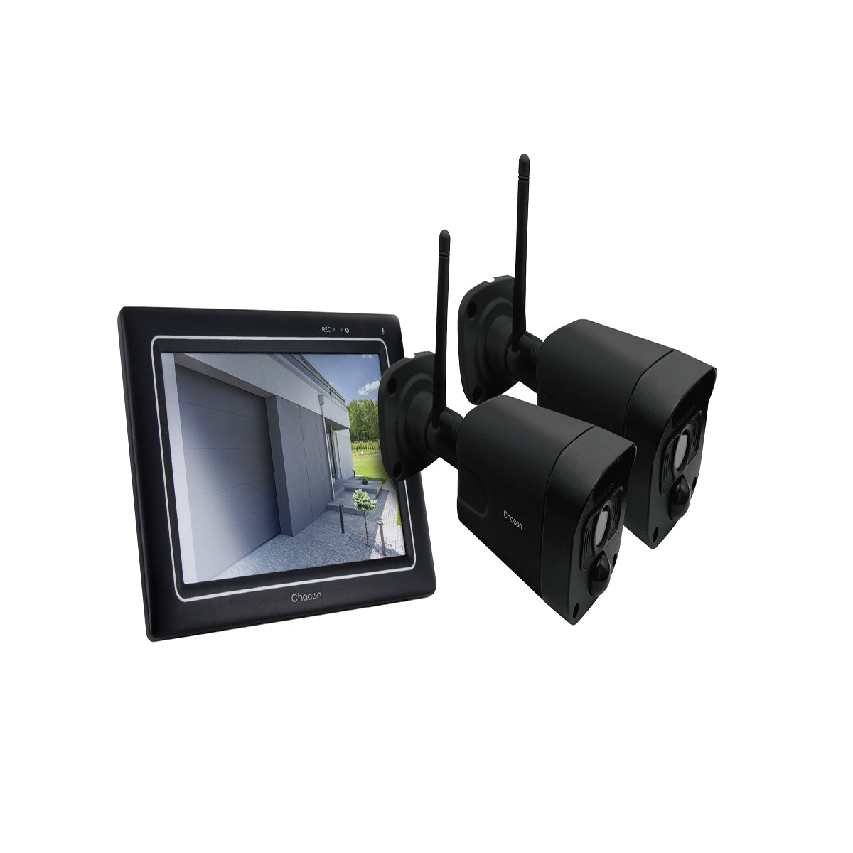 Kit 2 caméras sans fil avec écran tactile IP - Chacon