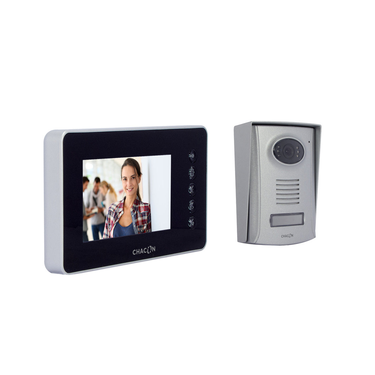 Vidéophone filaire écran couleur 4,3'' - IP44 - Noir - Chacon