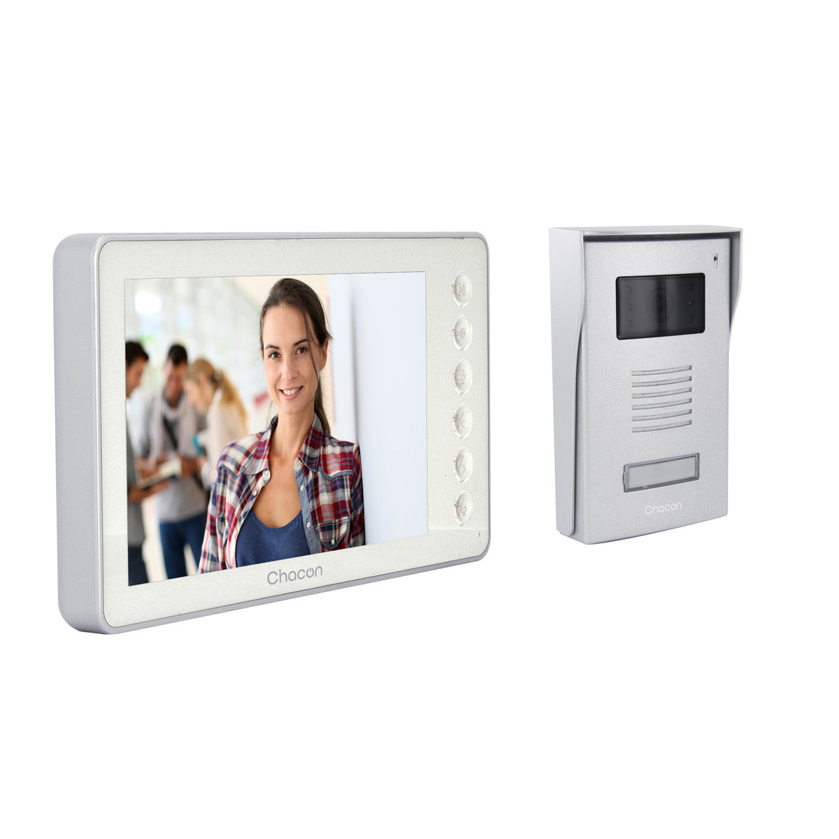 Visiophone filaire grand écran 7'' - IP44 - Noir - Chacon