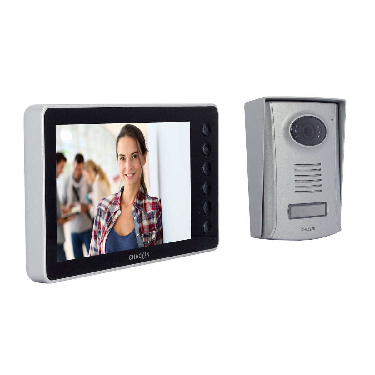 Visiophone filaire écran LCD 7'' - IP44 - Noir - Chacon