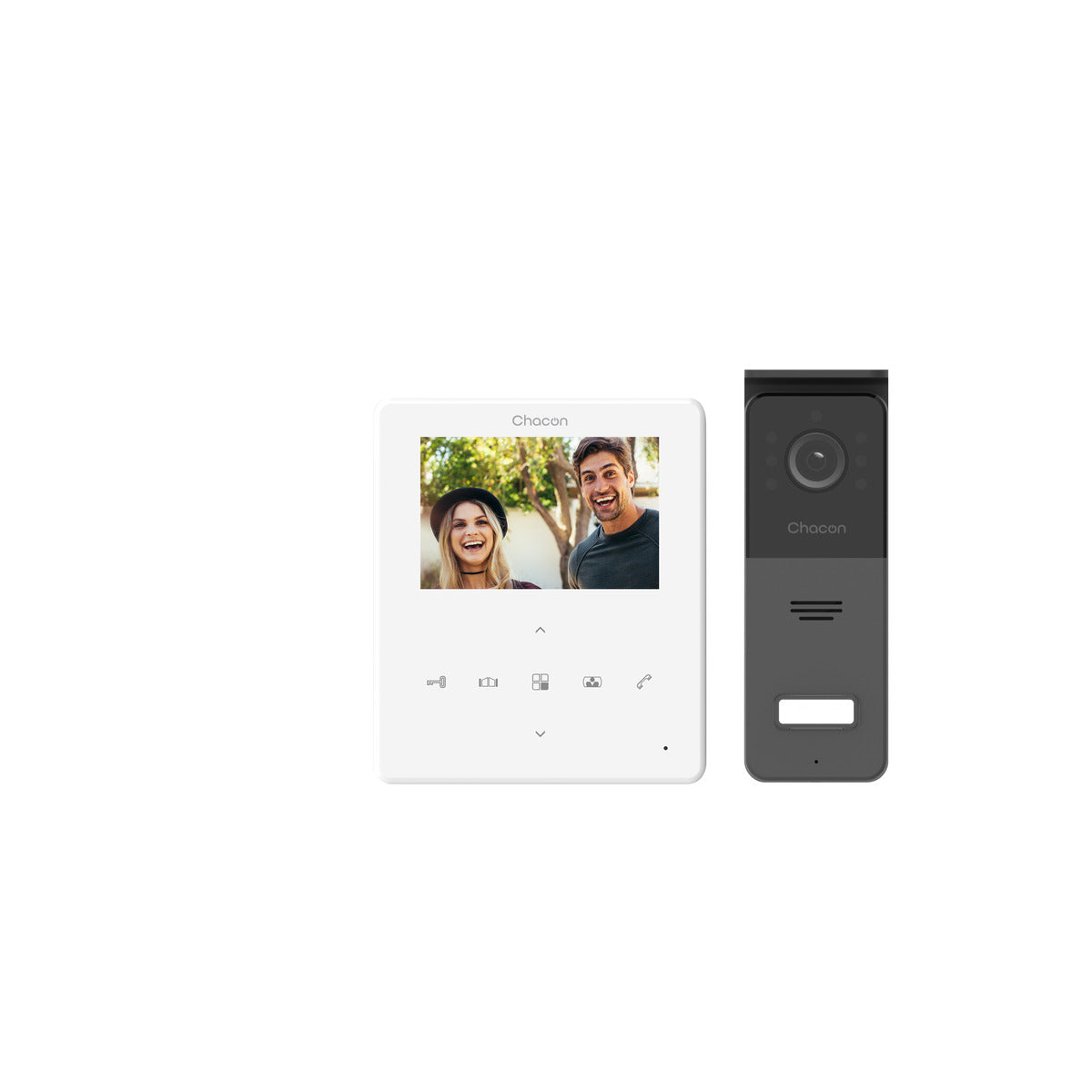 Visiophone Wifi filaire avec écran tactile + vision nocturne - Blanc - Chacon