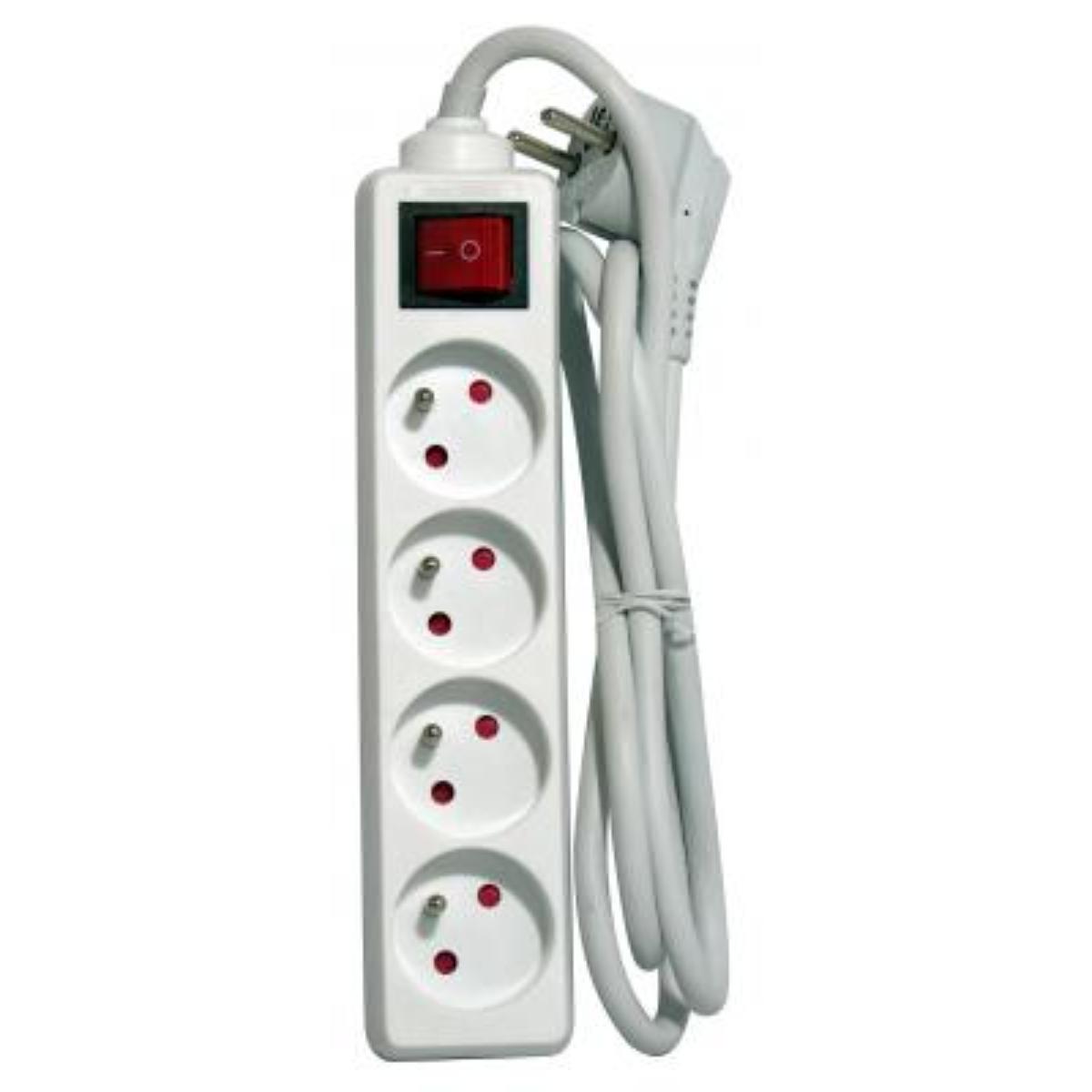 Bloc multiprise 16A + interrupteur blanc - Chacon