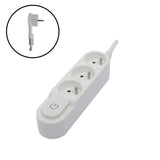 Multiprise Design 3x16A + interrupteur et fiche plate - Chacon