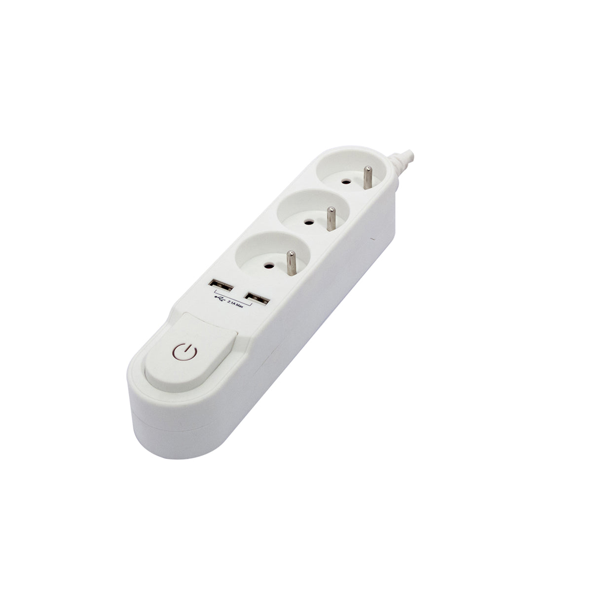 Bloc multiprise Design blanc 16A + 2xUSB - Chacon