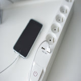 Bloc multiprise Design blanc 16A + 2xUSB - Chacon