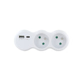 Domino 2x16A avec USB-A + USB-C - Blanc - Chacon