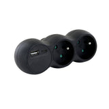 Domino 2x16A + USB-A/C - Noir - Chacon