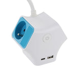 Cube multiprise 1,5m - 3 prises 16A et USB - Chacon