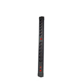 Bloc multiprise 12x16A - 2 interrupteurs - 3500W - 1,5m - Noir - Chacon