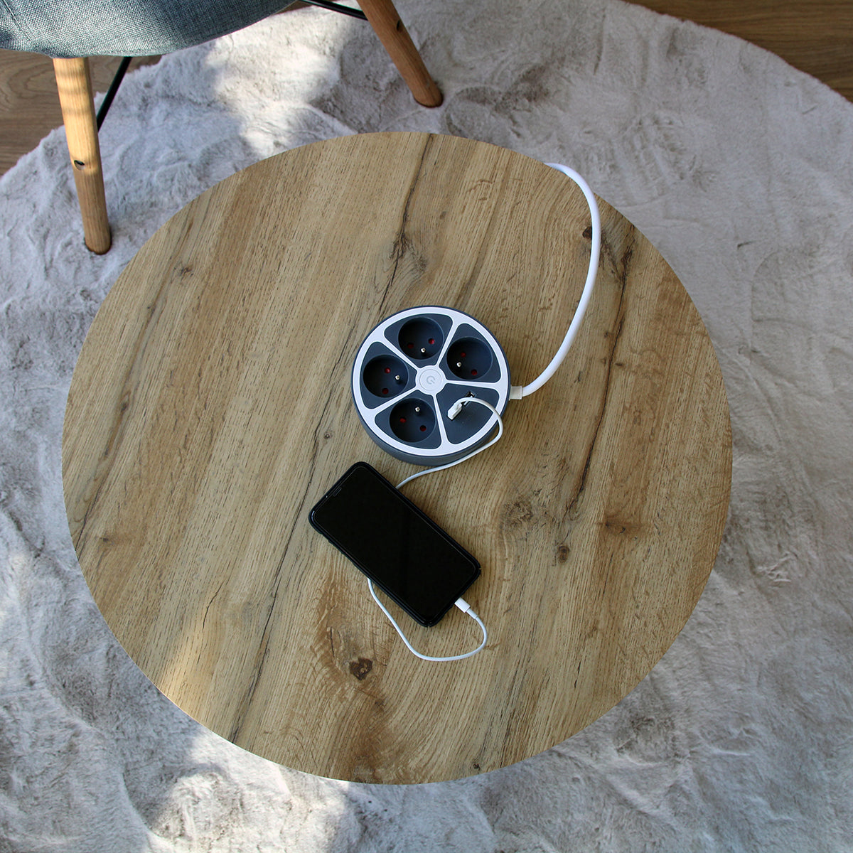 Bloc multiprise cercle 4x16A USB A+C - Chacon