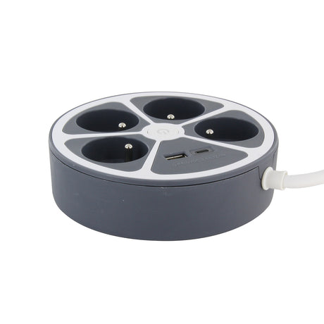 Bloc multiprise cercle 4x16A USB A+C - Chacon