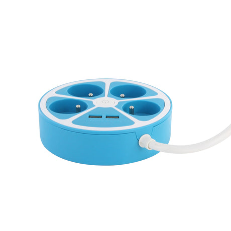 Bloc multiprise cercle 4x16A USB A+C - Chacon