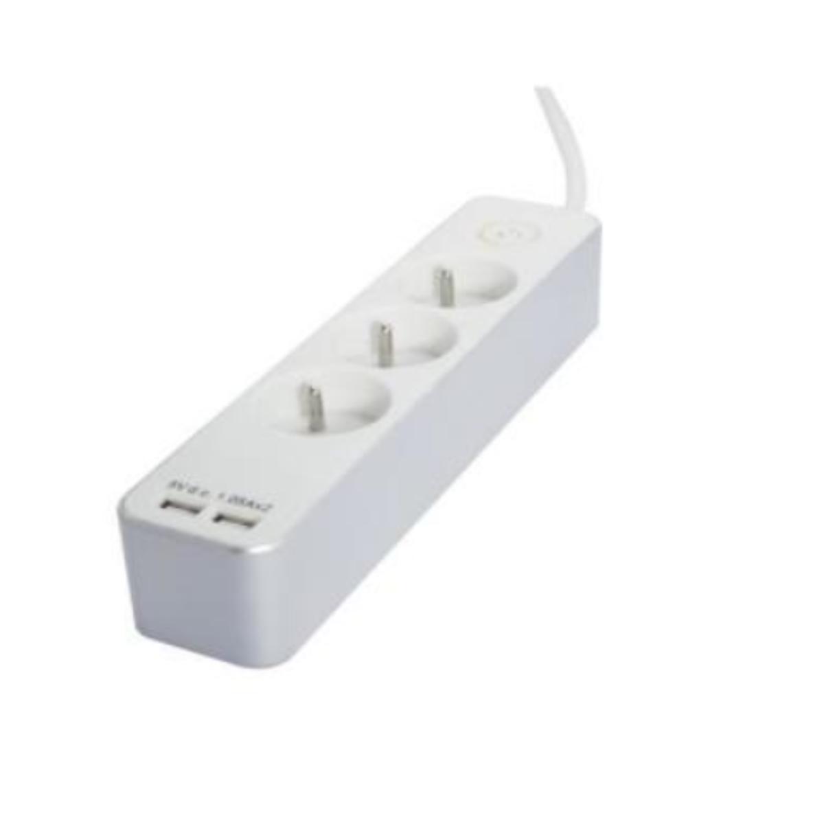 Bloc multiprise 3 x 16A + 2 USB 1,5m 3G1,5mm² - Chacon
