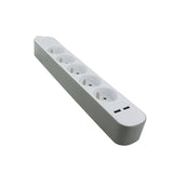 Multiprise bords ronds 5x16A USB A+C - Gris - Chacon