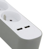 Multiprise bords ronds 5x16A USB A+C - Gris - Chacon
