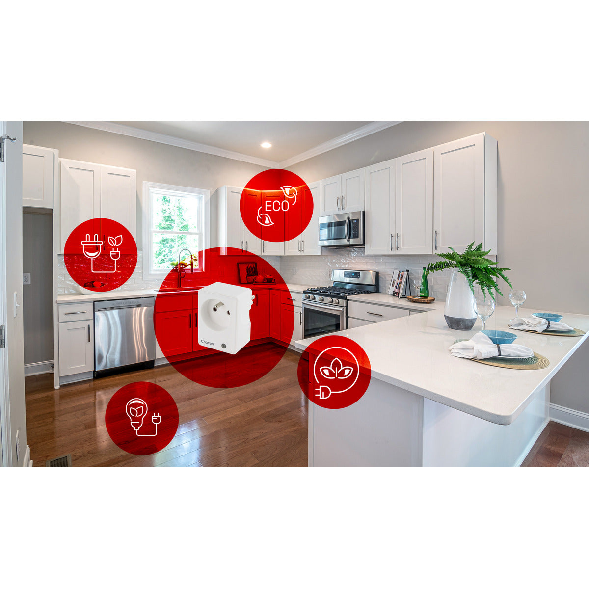 Programmateur Wi-Fi - suivi consommation - 3680W - Blanc - Chacon