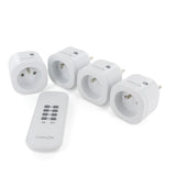 Set de 4 mini prises On/Off + télécommande - 2300W - Blanc - Chacon