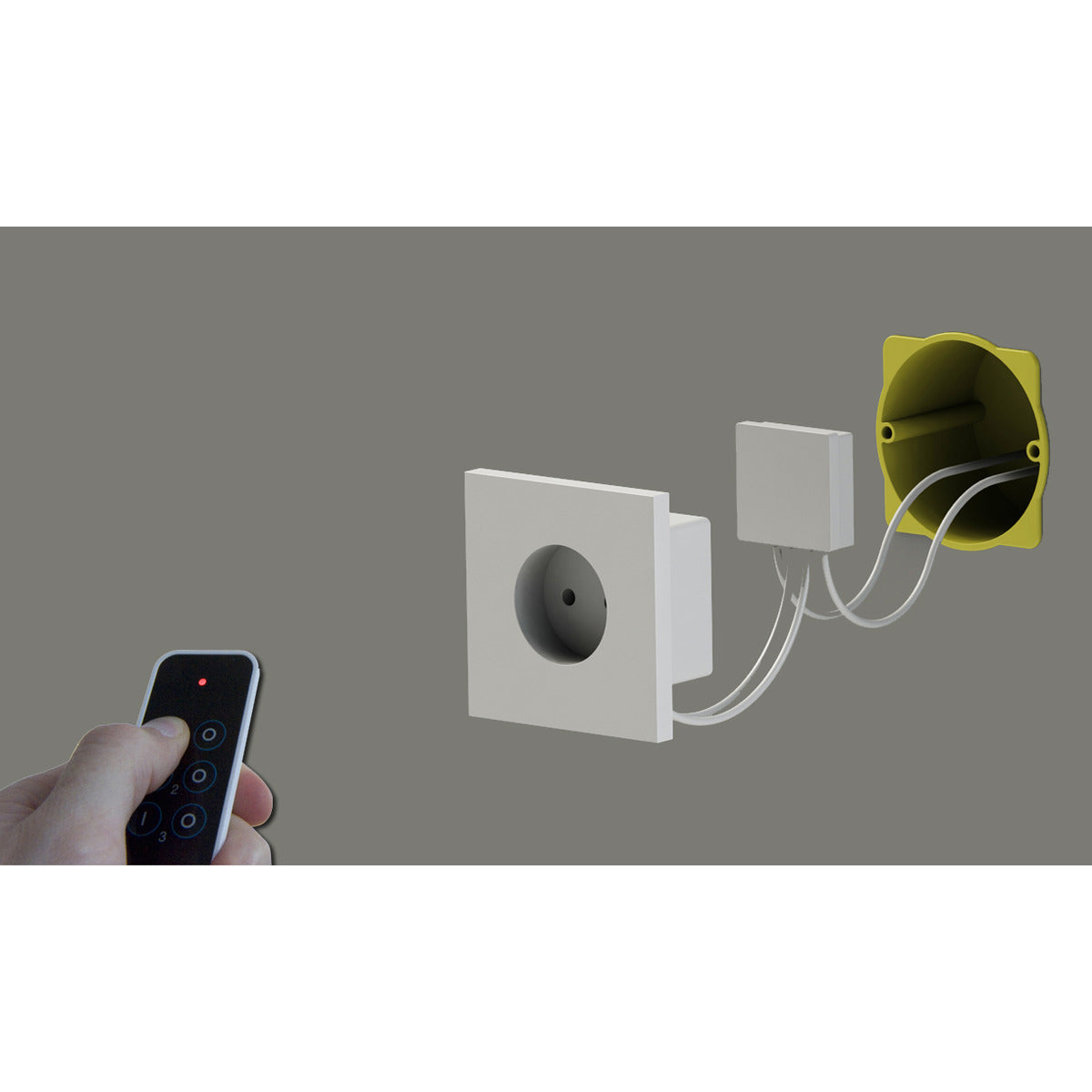 Micro module prise encastrée - 3500W - extra plat - Blanc - DiO