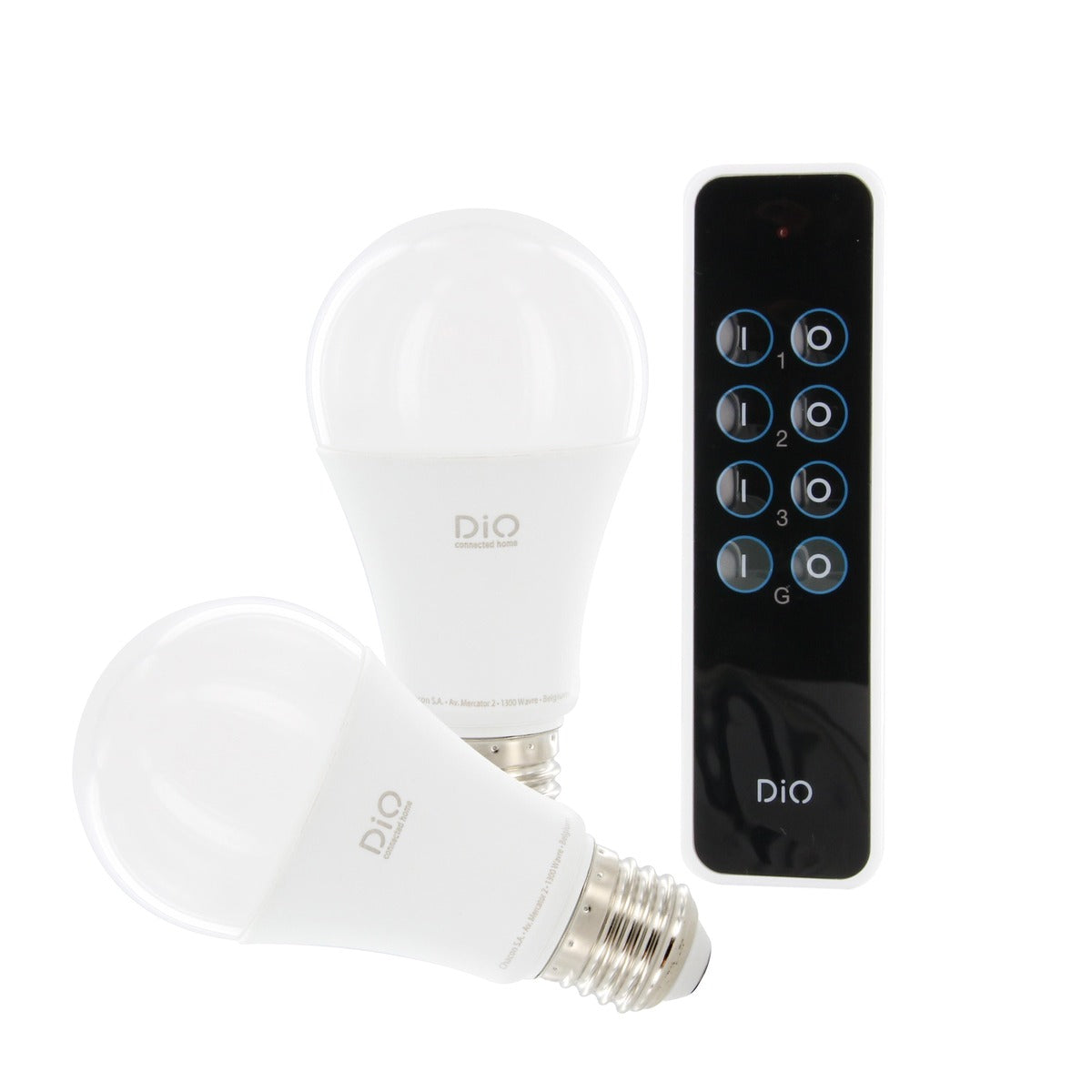 Set de 2 ampoules LED connectées + télécommande - E27 / 60W - DiO